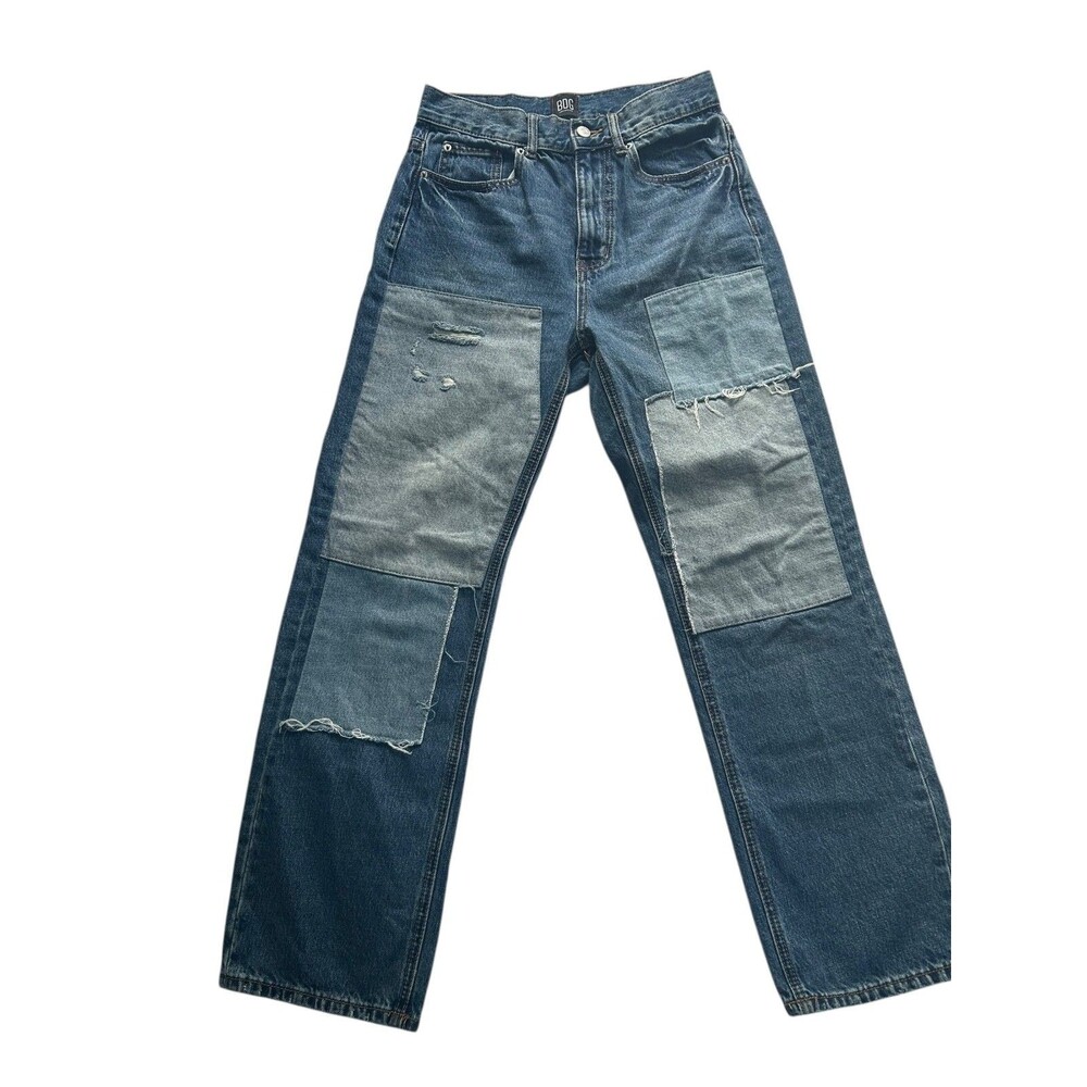 BDG Cowboy Patch Jeans Women’s High-Rise Straight Leg Medium Wash Size 27